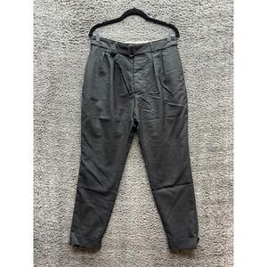 Officine‎ Generale Pleated Wool Belted Button Fly Dress Pants Grey Mens Size 46